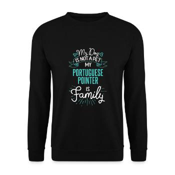 Niedliches portugiesisches Pointer-Design-Familienhund-Geschenk - Unisex Pullover - Schwarz - Vorne - Alina (178cm) & Michal (187cm)