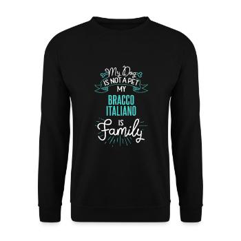 Niedliches Bracco Italiano Design Familienhund Geschenk - Unisex Pullover - Schwarz - Vorne - Alina (178cm) & Michal (187cm)