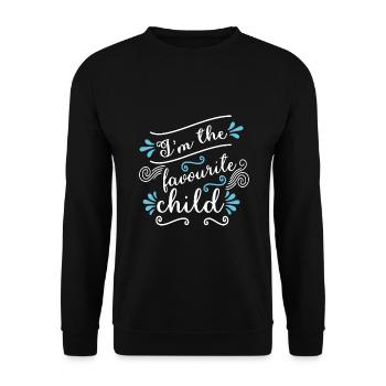 Ich bin das Lieblingskind Lustiger Witz Familie Matching - Unisex Pullover - Schwarz - Vorne - Alina (178cm) & Michal (187cm)