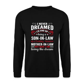 Je n’ai jamais rêvé que je finirais par être un gendre - Sweat-shirt Unisexe - noir - Devant - Alina (178cm) & Michal (187cm)