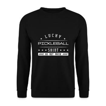 Lucky Pickleball Shirt Player Paddleball Game - Sweat-shirt Unisexe - noir - Devant - Alina (178cm) & Michal (187cm)