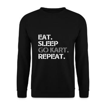 Eat Sleep Go Kart Repeat Funny Racing Gift - Unisex Sweatshirt - black - Front - Alina (178cm) & Michal (187cm)