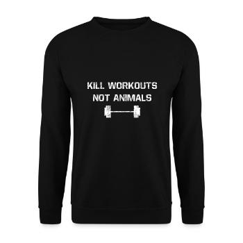 Kill workouts not animals Vegan Muscle - Unisex Sweatshirt - black - Front - Alina (178cm) & Michal (187cm)