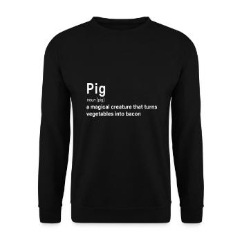 Bestes urkomisches Schwein und Speck Definition Lustiges Geschenk - Unisex Pullover - Schwarz - Vorne - Alina (178cm) & Michal (187cm)