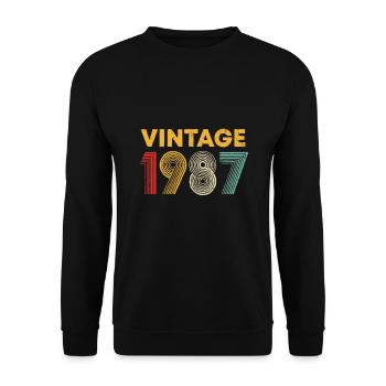 Millésime 1987 36ème anniversaire Cadeau Hommes Femmes 36 ans - Sweat-shirt Unisexe - noir - Devant - Alina (178cm) & Michal (187cm)