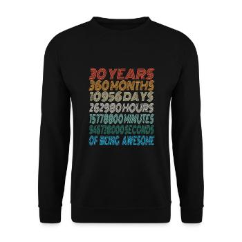 Cadeau 30e anniversaire né en 1990 Hommes Femmes Rétro - Sweat-shirt Unisexe - noir - Devant - Alina (178cm) & Michal (187cm)
