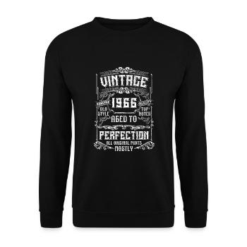 Millésime 1966 56ème anniversaire Cadeau Hommes Femmes 56 ans - Sweat-shirt Unisexe - noir - Devant - Alina (178cm) & Michal (187cm)