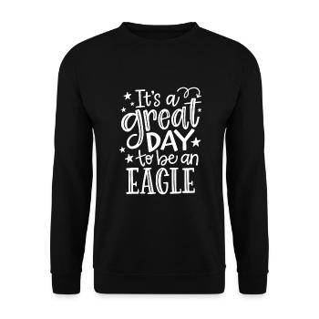 Eagles School Sports Fan Team Spirit Great Day - Unisex Sweatshirt - black - Front - Alina (178cm) & Michal (187cm)