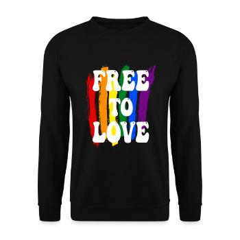 Free To Love LGBTQ Pride - Unisex Sweatshirt - black - Front - Alina (178cm) & Michal (187cm)