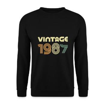 Vintage 1987, 34th Birthday Gift - Unisex Sweatshirt - black - Front - Alina (178cm) & Michal (187cm)