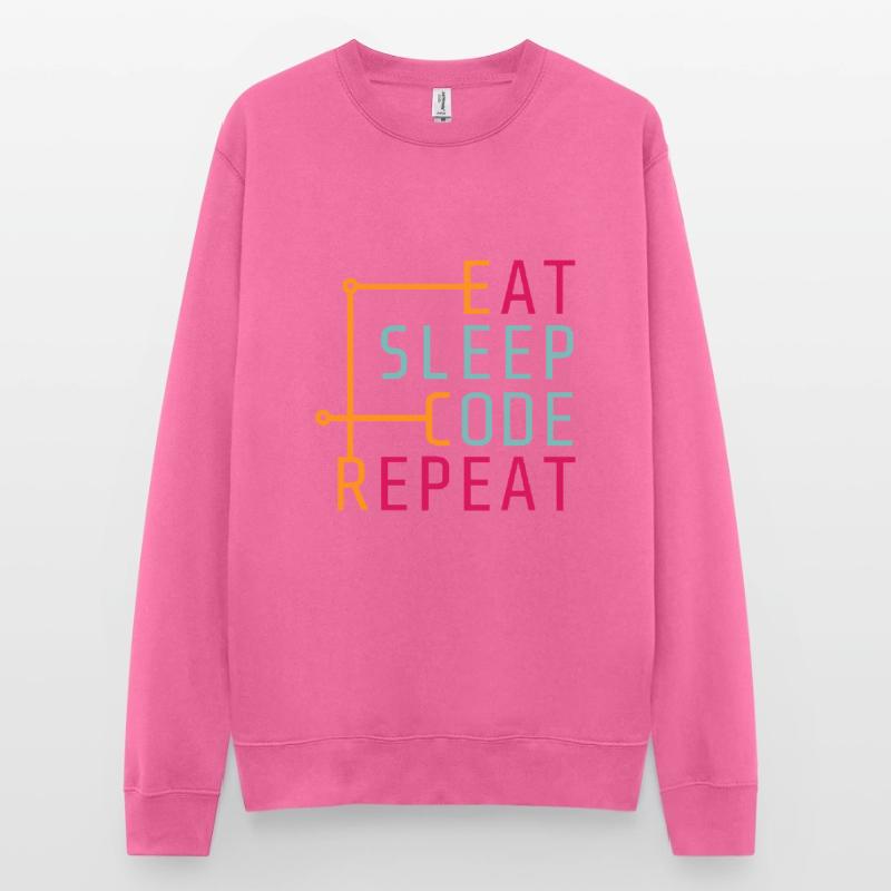 Répétition de code Eat Sleep - Coder Developer Computer Sweat-shirt Unisexe