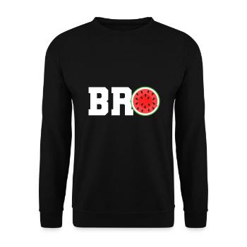 Watermelon Bro Cute Summer Vacation Brother - Unisex Sweatshirt - black - Front - Alina (178cm) & Michal (187cm)