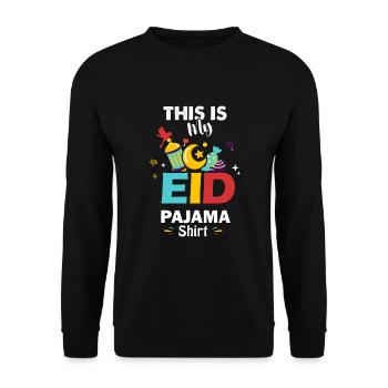 Das ist mein Eid-Pyjama, Ramadan Kareem - Unisex Pullover - Schwarz - Vorne - Alina (178cm) & Michal (187cm)