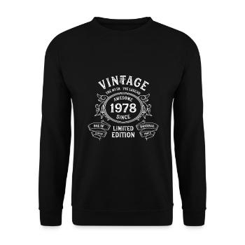 1978 Édition Limitée Née en 1978 45e anniversaire - Sweat-shirt Unisexe - noir - Devant - Alina (178cm) & Michal (187cm)