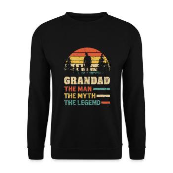 Grandad the Man the Myth the Legend, Father's Day - Unisex Sweatshirt - black - Front - Alina (178cm) & Michal (187cm)