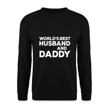 Mens World's Best Husband and Daddy - Unisex Sweatshirt - black - Front - Alina (178cm) & Michal (187cm)