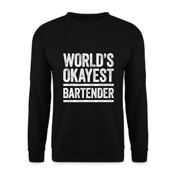 World's Okayest Bartender - Unisex Sweatshirt - black - Front - Alina (178cm) & Michal (187cm)