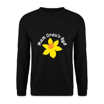 Mam Orau'r Byd Best Welsh Mum In The World - Unisex Sweatshirt - black - Front - Alina (178cm) & Michal (187cm)