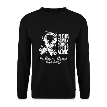 Family Support Parkinsons Disease Awareness - Unisex Sweatshirt - black - Front - Alina (178cm) & Michal (187cm)
