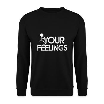 Lustiges konservatives Zitat F Ihre Gefühle Geschenke - Unisex Pullover - Schwarz - Vorne - Alina (178cm) & Michal (187cm)