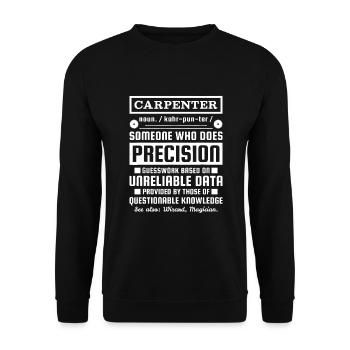 Funny Carpenter Definition - Unisex Sweatshirt - black - Front - Alina (178cm) & Michal (187cm)