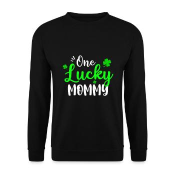 Eine glückliche Mama Irisches Kleeblatt St. Patricks Day Spaß - Unisex Pullover - Schwarz - Vorne - Alina (178cm) & Michal (187cm)