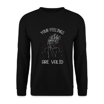 Your feelings are valid I Mental health - Unisex Sweatshirt - black - Front - Alina (178cm) & Michal (187cm)