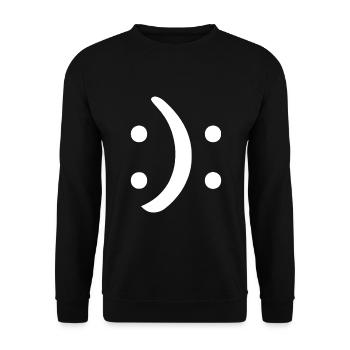Bipolar Awareness Happy Sad Face Mental Health - Unisex Sweatshirt - black - Front - Alina (178cm) & Michal (187cm)