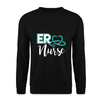 Krankenschwester in der Notaufnahme Medizinische Krankenpflegeschule in der Notaufnahme - Unisex Pullover - Schwarz - Vorne - Alina (178cm) & Michal (187cm)