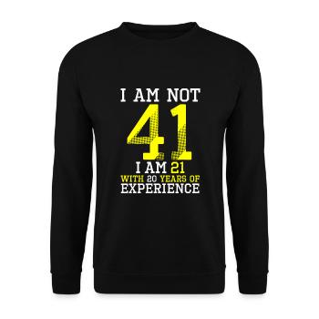 41. Geburtstag Mann Frau 41 Jahre alt Geschenk - Unisex Pullover - Schwarz - Vorne - Alina (178cm) & Michal (187cm)