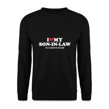 I love my son-in-law for father-in-law - Unisex Sweatshirt - black - Front - Alina (178cm) & Michal (187cm)