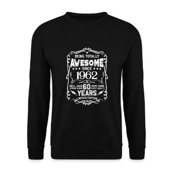 60. Geburtstagsfeier 60 Jahre ehrfürchtig 1962 - Unisex Pullover - Schwarz - Vorne - Alina (178cm) & Michal (187cm)