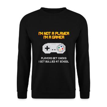 Je ne suis pas un joueur Je suis un joueur Les joueurs obtiennent des filles - Sweat-shirt Unisexe - noir - Devant - Alina (178cm) & Michal (187cm)