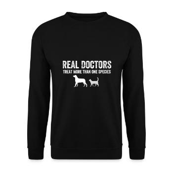 Les vrais médecins traitent plus d’une espèce vétérinaire - Sweat-shirt Unisexe - noir - Devant - Alina (178cm) & Michal (187cm)
