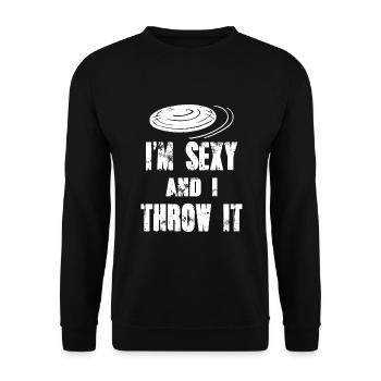 Frisbee ultime, je suis sexy et je le jette cadeau - Sweat-shirt Unisexe - noir - Devant - Alina (178cm) & Michal (187cm)