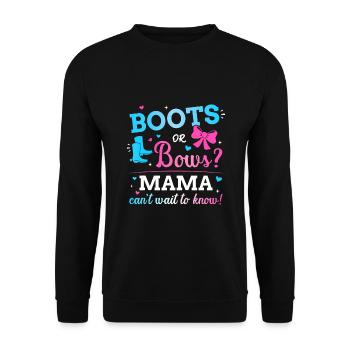 Gender reveal boots or bows mama matching baby - Unisex Sweatshirt - black - Front - Alina (178cm) & Michal (187cm)