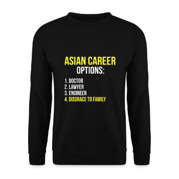 Asian Career Options Student Funny Tiger Parenting - Unisex Sweatshirt - black - Front - Alina (178cm) & Michal (187cm)