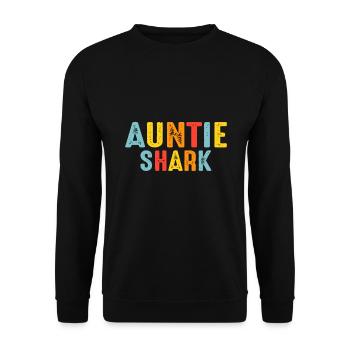 Auntie Shark, Happy Mother's Day - Unisex Sweatshirt - black - Front - Alina (178cm) & Michal (187cm)