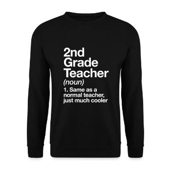 2nd Grade Teacher Definition Funny Back To School - Unisex Sweatshirt - black - Front - Alina (178cm) & Michal (187cm)
