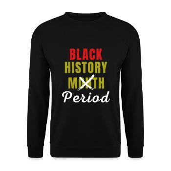 Black History Month Periode African Pride BHM - Unisex Pullover - Schwarz - Vorne - Alina (178cm) & Michal (187cm)