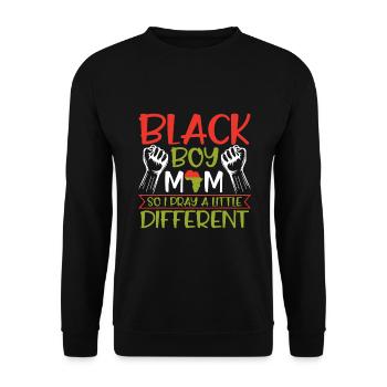 Black Boy Mom So I Pray A Little Different - Unisex Sweatshirt - black - Front - Alina (178cm) & Michal (187cm)
