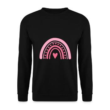 Cute Heart Rainbow Valentines Day Teacher - Unisex Sweatshirt - black - Front - Alina (178cm) & Michal (187cm)