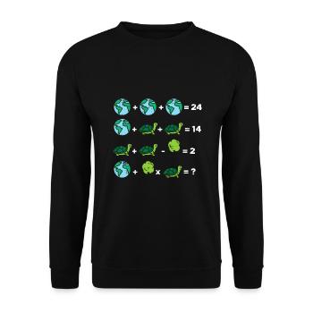 Quiz sur l’ordre des opérations du Jour de la Terre Mathématiques amusantes - Sweat-shirt Unisexe - noir - Devant - Alina (178cm) & Michal (187cm)