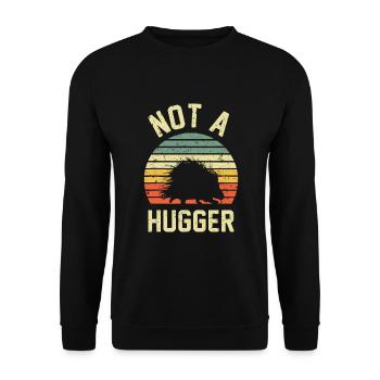 Vintage Not A Hugger, - Funny Porcupine - Unisex Sweatshirt - black - Front - Alina (178cm) & Michal (187cm)