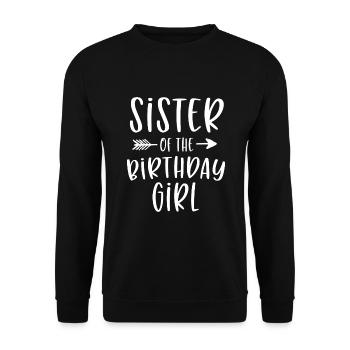 Soeur de la fille d’anniversaire Fête d’anniversaire - Sweat-shirt Unisexe - noir - Devant - Alina (178cm) & Michal (187cm)