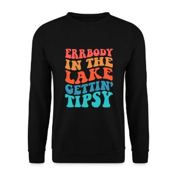 Everybody in the lake getting tipsy retro groovy - Unisex Sweatshirt - black - Front - Alina (178cm) & Michal (187cm)