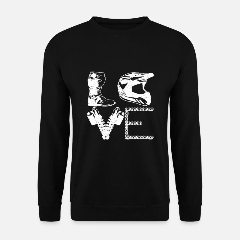 Dirt Bike LOVE Motocross MX Enduro Biker Geschenk - Unisex Pullover - Schwarz