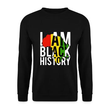 I Am Black History - Black History Month & Pride - Unisex Sweatshirt - black - Front - Alina (178cm) & Michal (187cm)