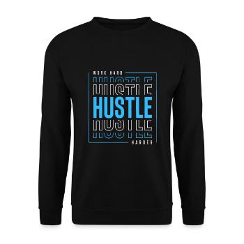 Arbeite hart, hektische Härte - Unisex Pullover - Schwarz - Vorne - Alina (178cm) & Michal (187cm)