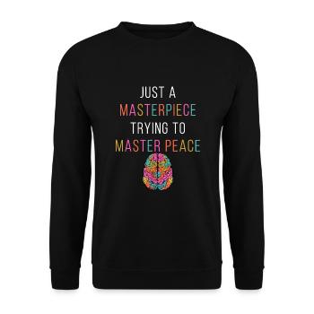 Just A Masterpiece Mental Health Awareness Green - Unisex Sweatshirt - black - Front - Alina (178cm) & Michal (187cm)